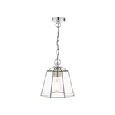 Laura Ashley Clayton Pendant Polished Silver Glass