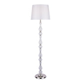 Laura Ashley Bradshaw Floor Lamp Polished Nickel and Ribbed Glass