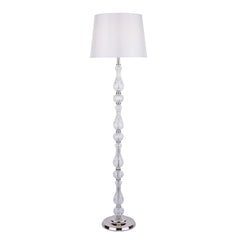 Laura Ashley Bradshaw Floor Lamp Polished Nickel and Ribbed Glass