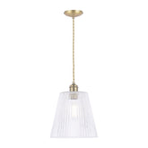 Laura Ashley Callaghan Grand Pendant Antique brass Ribbed Glass