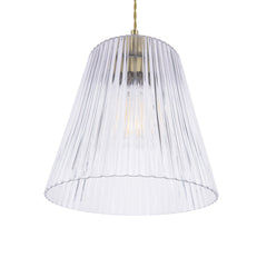 Laura Ashley Callaghan Grand Pendant Antique brass Ribbed Glass