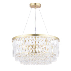 Laura Ashley Rhosill 4 Light Pendant Glass and Antique Brass