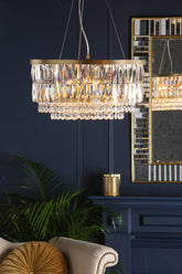 Laura Ashley Rhosill 4 Light Pendant Glass and Antique Brass