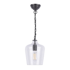 Laura Ashley Ockley Bottle Pendant Black Clear Glass