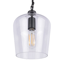 Laura Ashley Ockley Bottle Pendant Black Clear Glass
