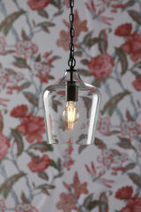 Laura Ashley Ockley Bottle Pendant Black Clear Glass