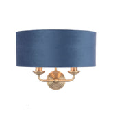 Laura Ashley Sorrento Wall Light Antique Brass Blue Shade