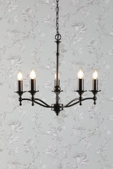 Laura Ashley Ludchurch 5 Light Industrial Black