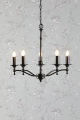 Laura Ashley Ludchurch 5 Light Industrial Black