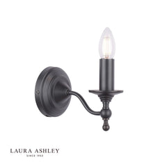 Laura Ashley Ludchurch Wall Light Industrial Black