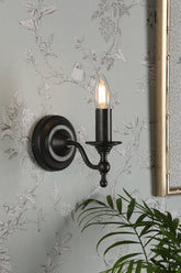 Laura Ashley Ludchurch Wall Light Industrial Black