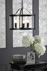 Laura Ashley Harrington 3 Light Lantern Black