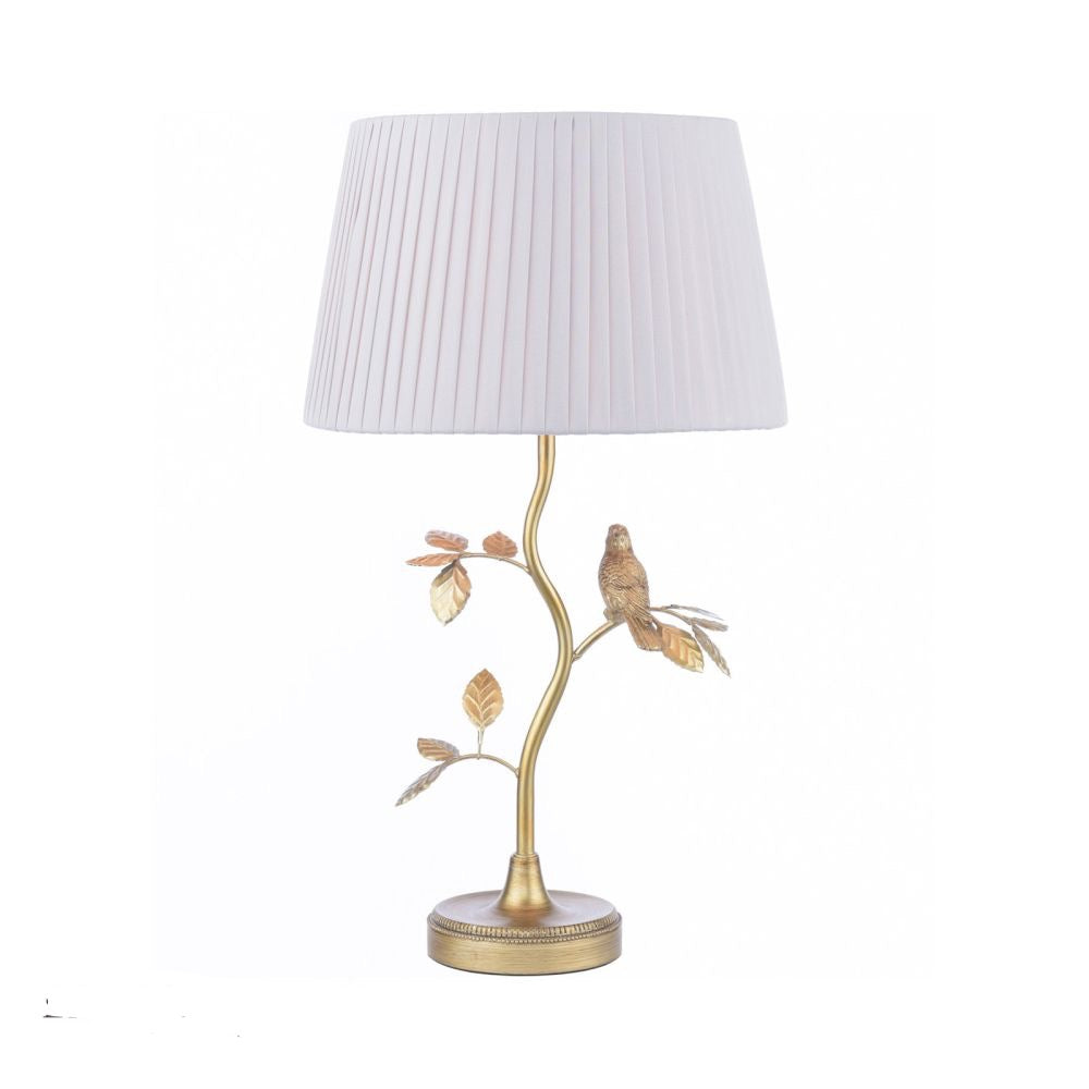 Laura Ashley Egelton Table Lamp Aged Brass and Taupe With Shade