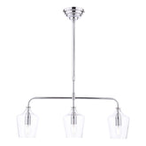 Laura Ashley Ockley 3 Bar Pendant Polished Chrome Clear Glass