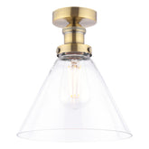 Laura Ashley Isaac Semi-Flush Antique Brass and Glass