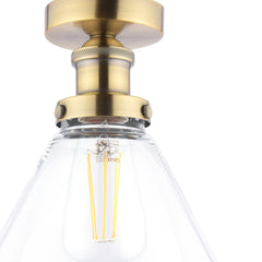 Laura Ashley Isaac Semi-Flush Antique Brass and Glass