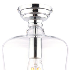 Laura Ashley Ockley Semi-Flush Polished Chrome and Glass