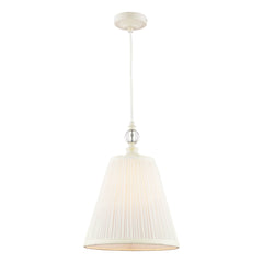 Laura Ashley Ellis Pendant Satin Cream and Crystal With Shade