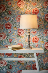 Laura Ashley Tate Table Lamp Distressed Grey and Polished Chrome Base Only