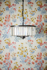 Laura Ashley Elkwood 3 Light Pendant Crystal and Black