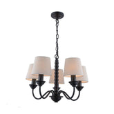 Laura Ashley Norbury 5 Light Armed Pendant Matt Black With Shade
