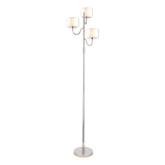 Laura Ashley Southwell 3 Light Floor Lamp Polished Nickel and Opal Glass