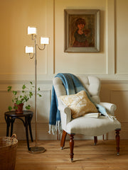 Laura Ashley Southwell 3 Light Floor Lamp Polished Nickel and Opal Glass