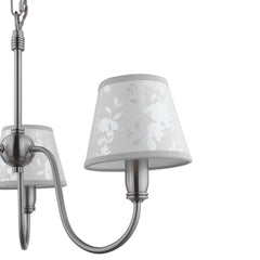 Laura Ashley Westbourne 3 Light Armed Pendant Polished Pewter With Shade