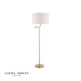 Laura Ashley Marlowe Swing Arm Floor Lamp Antique Brass with Shade