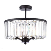 Laura Ashley Elkwood 3 Light Semi-Flush Crystal and Black