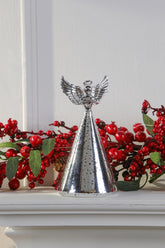 Laura Ashley Silver Angel Ornament Pre Lit