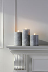 Laura Ashley Stone Effect Led Candle set of 3 Pre Lit