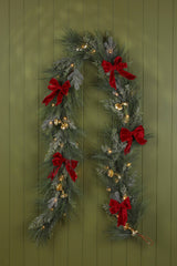 Laura Ashley Green Pre Lit Garland with Bells 250cm