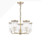 Laura Ashley Hilcote 5 Light Matt Antique Brass and Glass