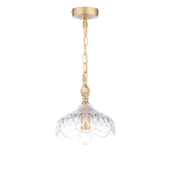 Laura Ashley Eversden Pendant Antique Brass and Crystal