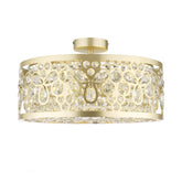 Laura Ashley Tilbrook 4 Light Flush Matt Champagne and Crystal