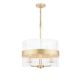 Laura Ashley Alexa 3lt Pendant Glass Matt Antique Brass