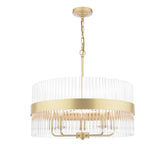 Laura Ashley Alexa 5lt Pendant Glass Matt Antique Brass