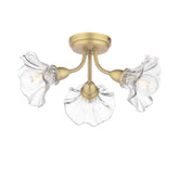 Laura Ashley Kerswell 3 Light Semi-Flush Matt Antique Brass and Glass