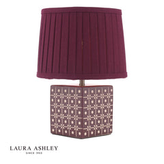Laura Ashley Claudina Table Lamp Purple Ceramic and Antique Brass With Shade