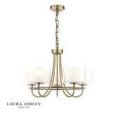Laura Ashley Southwell 5 Light Pendant Antique Brass