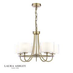Laura Ashley Southwell 5 Light Pendant Antique Brass