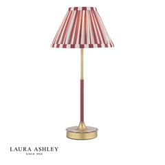 Laura Ashley Denwick Table Lamp Matt Antique Brass and Red Shade