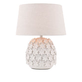 Laura Ashley Ingham Table Lamp White and Brushed Silver With Shade