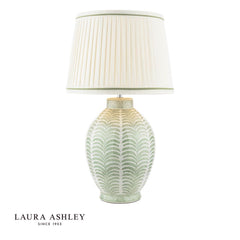 Laura Ashley Stannard Table Lamp Green Ceramic With Shade