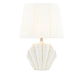 Laura Ashley Shell Table Lamp White Ceramic and Satin Chrome With Shade