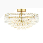 Laura Ashley Enid Cut Glass 5 Light Semi Flush Matt Antique Brass