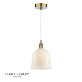 Laura Ashley Porcelain Pendant Cream and Antique Brass
