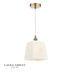 Laura Ashley Porcelain Square Pendant Cream and Antique Brass