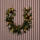 Laura Ashley Green Pre Lit Pinecone Christmas Garland 180cm